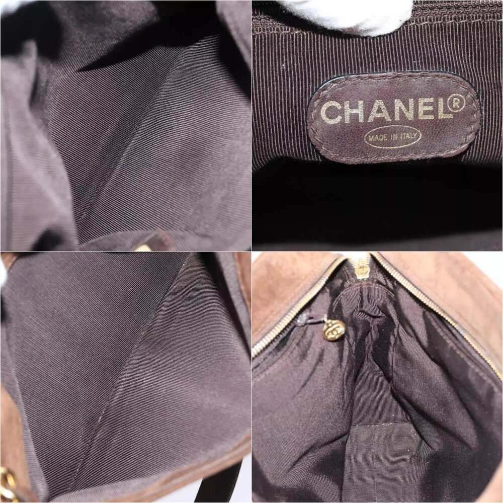 CHANEL Tote Bag Suede Brown Gold CC Auth ep5443 - Picture 16 of 16